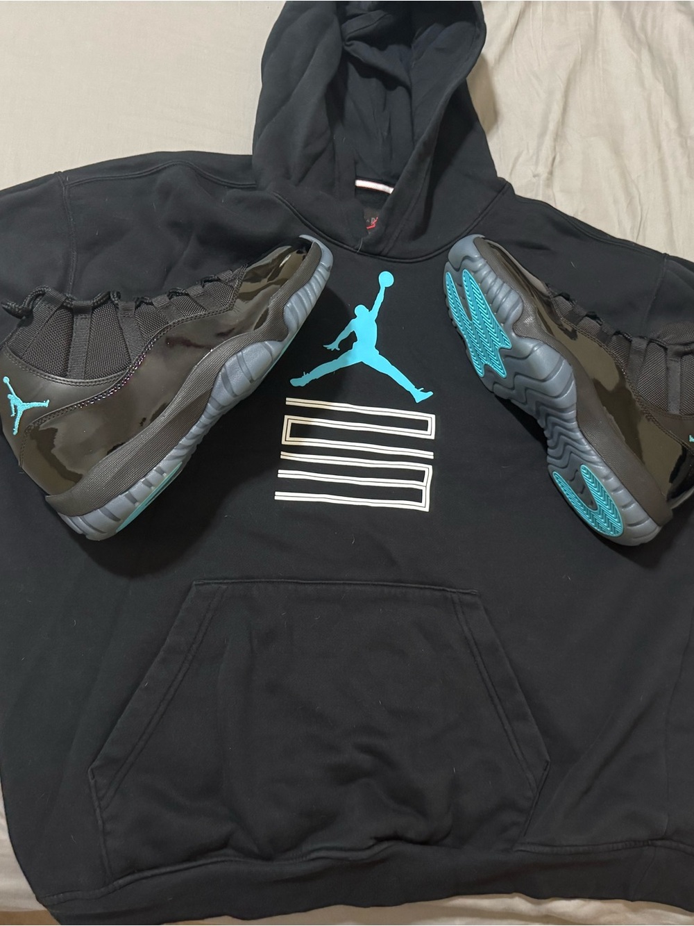 Men’s Jordan 11 Retro Gamma Blue w/ optional Gamma Blue Hoodie
